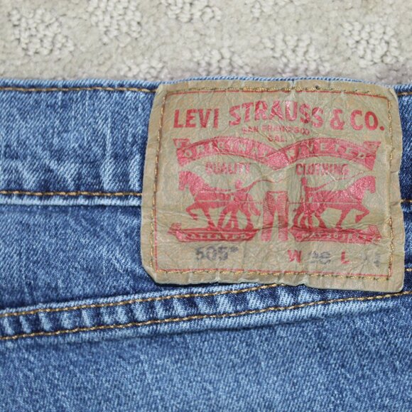 Levi's 505 Mens 36x34 Classic Original Straight Leg Blue Denim Jeans Medium Wash - Picture 6 of 6